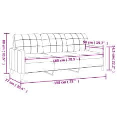 Vidaxl Trosed svetlo siv 180 cm blago