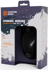 Canyon Gaming žična miška ACCEPTER GM-211, optična, RGB, do 7200 DPI, 6tl. programabilna, črna