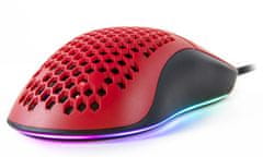 Arozzi gaming miška FAVO Ultra Light Black-Red/ žična/ 16.000 dpi/ USB/ 7 gumbov/ RGB/ črno-rdeča