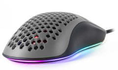 Arozzi gaming miška FAVO Ultra Light Black-Grey/ žična/ 16.000 dpi/ USB/ 7 gumbov/ RGB/ črno-siva