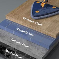 HOME & MARKER® Čistilec za tla, Čistilna krpa, 360° vrtljiva, Krpa iz mikrovlaken | ANGLEMOP
