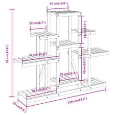 Vidaxl Stojalo za rastline 110x25x96 cm trden les jelke