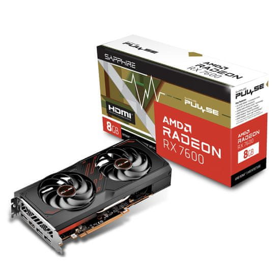 Sapphire Pulse AMD Radeon RX 7600 8GB grafična kartica, 8 GB GDDR6 (11324-01-20G)