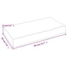 Vidaxl Stenska polica temno rjava 40x20x6 cm trdna hrastovina