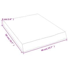 Vidaxl Stenska polica temno rjava 40x50x(2-6) cm trdna hrastovina