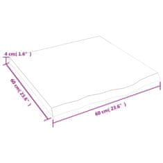 Vidaxl Mizna plošča sv. rjava 60x60x(2-4)cm obdelana trdna hrastovina