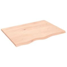 Vidaxl Mizna plošča 80x60x2 cm neobdelana trdna hrastovina