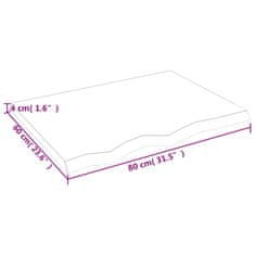 Vidaxl Mizna plošča sv. rjava 80x60x(2-4) cm obdelana trdna hrastovina