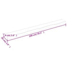 Vidaxl Stenska polica temno rjava 100x10x4 cm trdna hrastovina