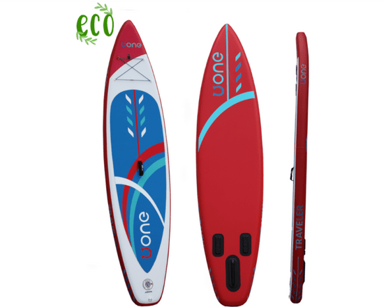 UONE Traveler ECO napihljiv sup, 350 cm, rdeč