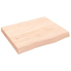 Greatstore Mizna plošča 60x50x(2-6) cm neobdelana trdna hrastovina