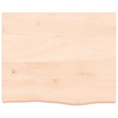 Greatstore Stenska polica 60x50x(2-6) cm neobdelana trdna hrastovina