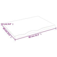 Vidaxl Kopalniški pult temno siv 80x60x2 cm obdelan trden les