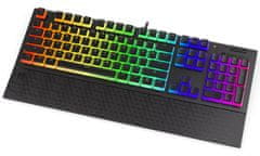 Endorfy gaming tipkovnica Omnis Pudd.Kailh RD RGB /USB/ rdeče stikalo / žična / mehanska / ameriška postavitev / črna RGB