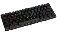 Endorfy gaming tipkovnica Thock Compact RD RGB /USB/ rdeča sw. / brezžična / mehanska / ameriška postavitev / mini / črna RGB