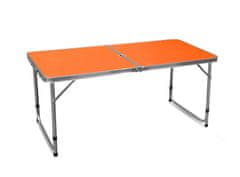 Aga Zložljiva taborniška miza 120x60x54/60/70 cm oranžna