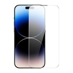 slomart baseus set 2x kaljeno steklo za iphone 14 pro max polni zaslon z 0,3 mm pokrovom zvočnika + okvir za namestitev