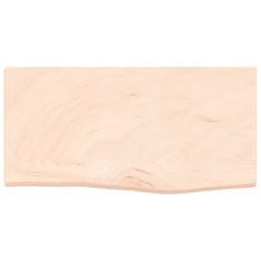 Vidaxl Stenska polica 60x30x4 cm neobdelana trdna hrastovina