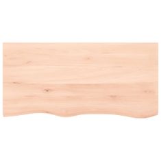 Greatstore Mizna plošča 100x50x2 cm neobdelana trdna hrastovina