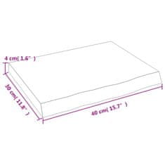 Vidaxl Kopalniški pult temno siv 40x30x(2-4) cm obdelan trden les