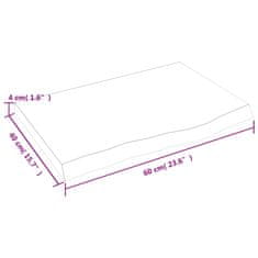 Vidaxl Kopalniški pult temno siv 60x40x(2-4) cm obdelan trden les