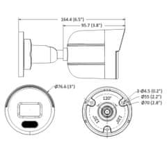 HiLook Kamera IP IPC-B129HA/ Bullet/ 2Mpix/ 2,8 mm/ ColorVu/ Zaznavanje gibanja 2.0/ H.265+/ IP67 zaščita/ LED 30 m