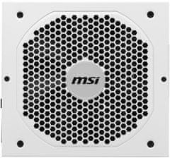 MSI napajalnik MPG A750GF WHITE/ 750W/ ATX/ akt. PFC/ 10 let polne garancije/ BELI/ 140mm ventilator/ modularna napeljava/ 80PLUS Gold