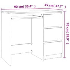 Vidaxl Pisalna miza betonsko siva 90x45x76 cm iverna plošča