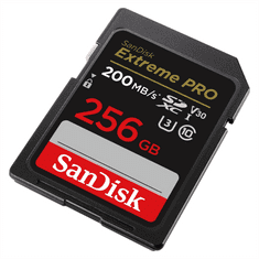 SanDisk Extreme PRO 256 GB SDXC spominska kartica 200 MB/s in 140 MB/s, UHS-I, razred 10, U3, V30