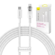 BASEUS Kabel hitro napajalnik Baseus USB-C do Lightning Explorer Series 2m, 20W (biały)