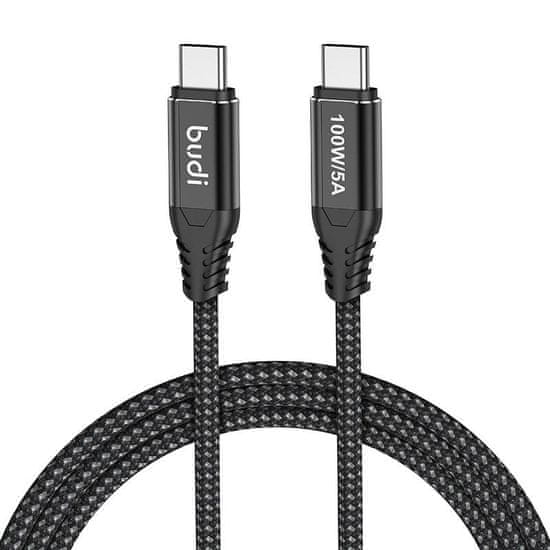 Budi Kabel USB-C na USB-C, 220TT15, 100 W, 1,5 m, (črn)