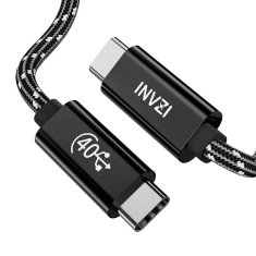 INVZI Kabel USB-C / USB4.0 Gen3 240W 40Gbps, 1 m (črn)