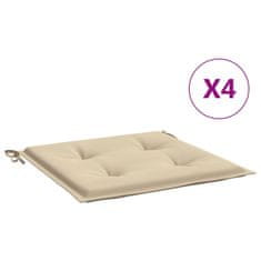 Vidaxl Blazine za vrtne stole 4 kosi bež 40x40x3 cm oxford tkanina