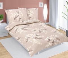 Flanelna posteljnina - 140x200, 70x90 cm - Kavni cvetni list