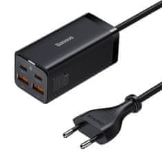 BASEUS GaN3 Pro omrežni polnilec 2xUSB-C + 2xUSB, 100W (črn)