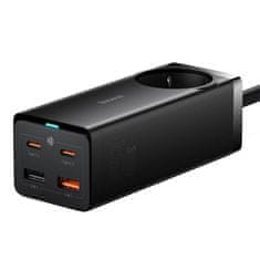 BASEUS Baseus GaN3 Pro stenski polnilec / napajalni trak 2xUSB + 2xUSB-C + AC, 65W