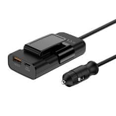 Budi Avtomobilski polnilec 105 W, USB + USB-C, PD + QC 3.0 (črn)