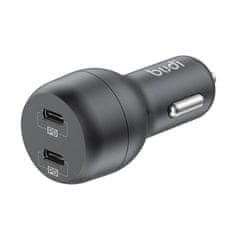 Budi avtomobilski polnilec budi, 2x usb-c, 40w, pd (črn)