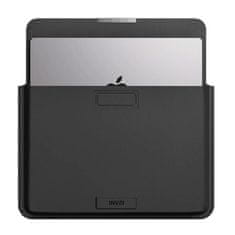 NEW INVZI Usnjeni ovitek / pokrov s funkcijo stojala za MacBook Pro/Air 13"/14" (črn)
