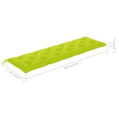 Vidaxl Blazina za vrtno klop svetlo zelena 180x50x7 cm oxford tkanina