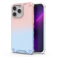 slomart Ombre protect case za iphone 13 pro max armoured case pink-blue