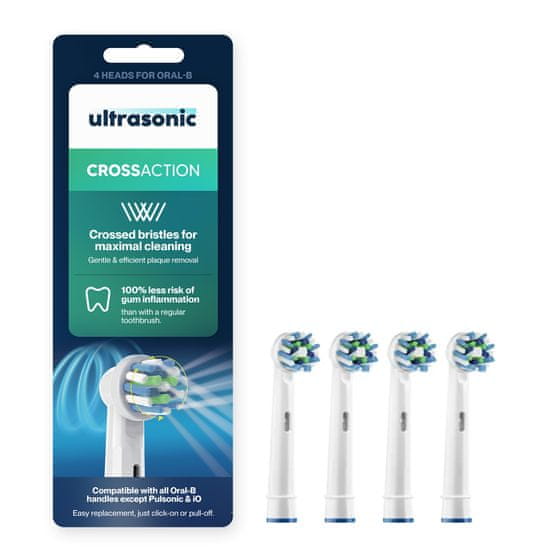 Ultrasonic Nastavki CrossAction za Oral-B, 4 kosi, glava ščetke