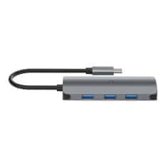 NEW Vozlišče 6v1 USB-C do 3x USB, USB-C, kartica SD, kartica Micro SD Cygnett SlimMate 100W (siva)