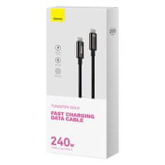 BASEUS Kabel USB-C na USB-C Baseus Tungsten Gold 240W 2 m (črn)