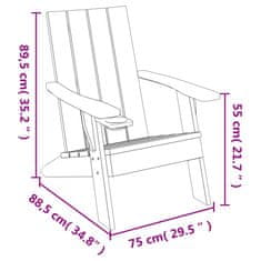 Vidaxl Vrtni stol adirondack svetlo rjav 75x88,5x89,5 cm polipropilen