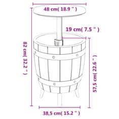 Vidaxl Hladilna miza 3 v 1 svetlo rjav polipropilen
