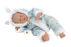 Llorens 63301 LITTLE BABY - speča realistična lutka dojenčka z mehkim tekstilnim telesom - 32 cm