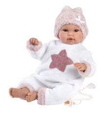 Llorens 63648 NEW BORN - realistična lutka dojenčka z zvoki in mehkim tekstilnim telesom - 36 cm