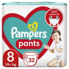 Pampers Aktivne otroške hlačne plenice velikosti 8 (32 kosov) 19+ kg