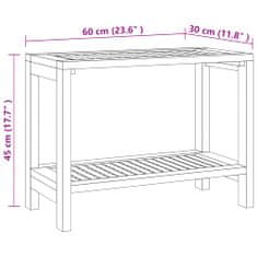 Vidaxl Kopalniška mizica 60x30x45 cm trdna tikovina